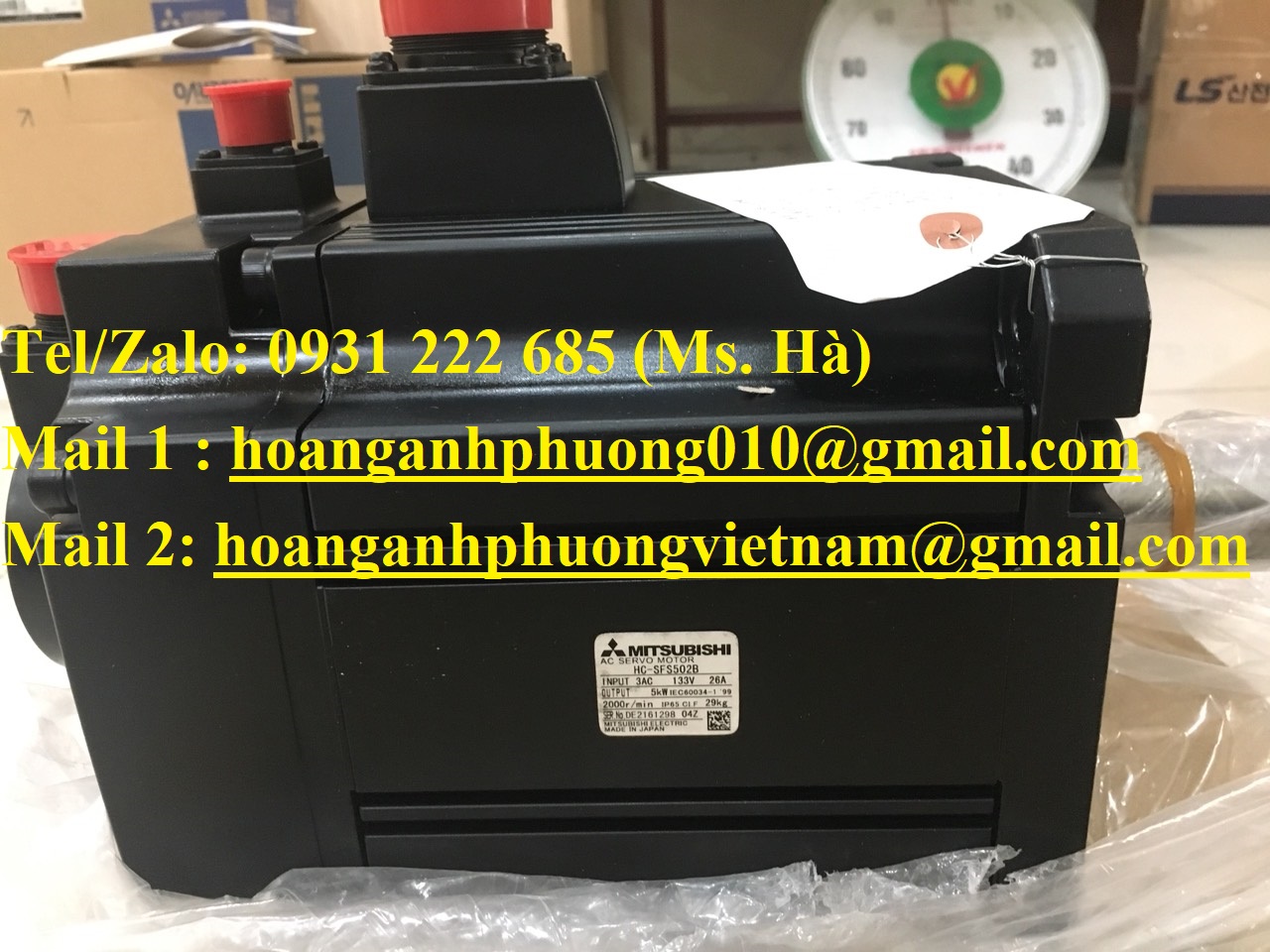 Servo motor mitsubishi HC-SF502B có phanh, chính hãng