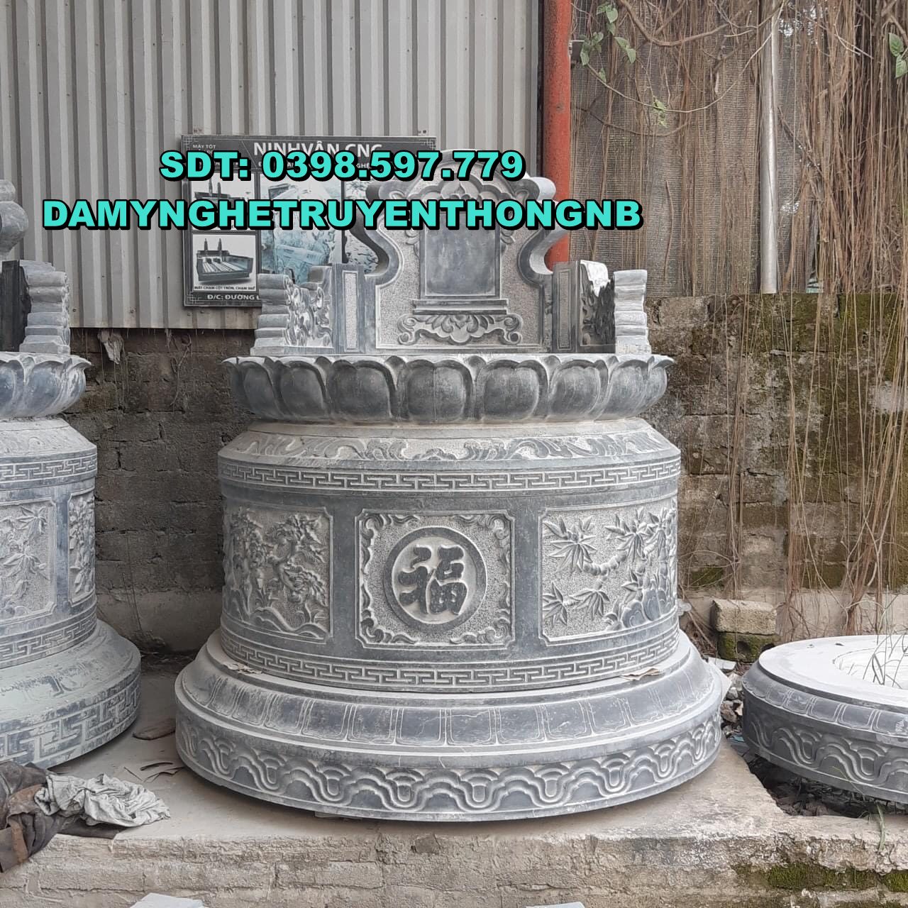 thi công lắp đặt mộ tròn đá đẹp tại đà nẵng 2023