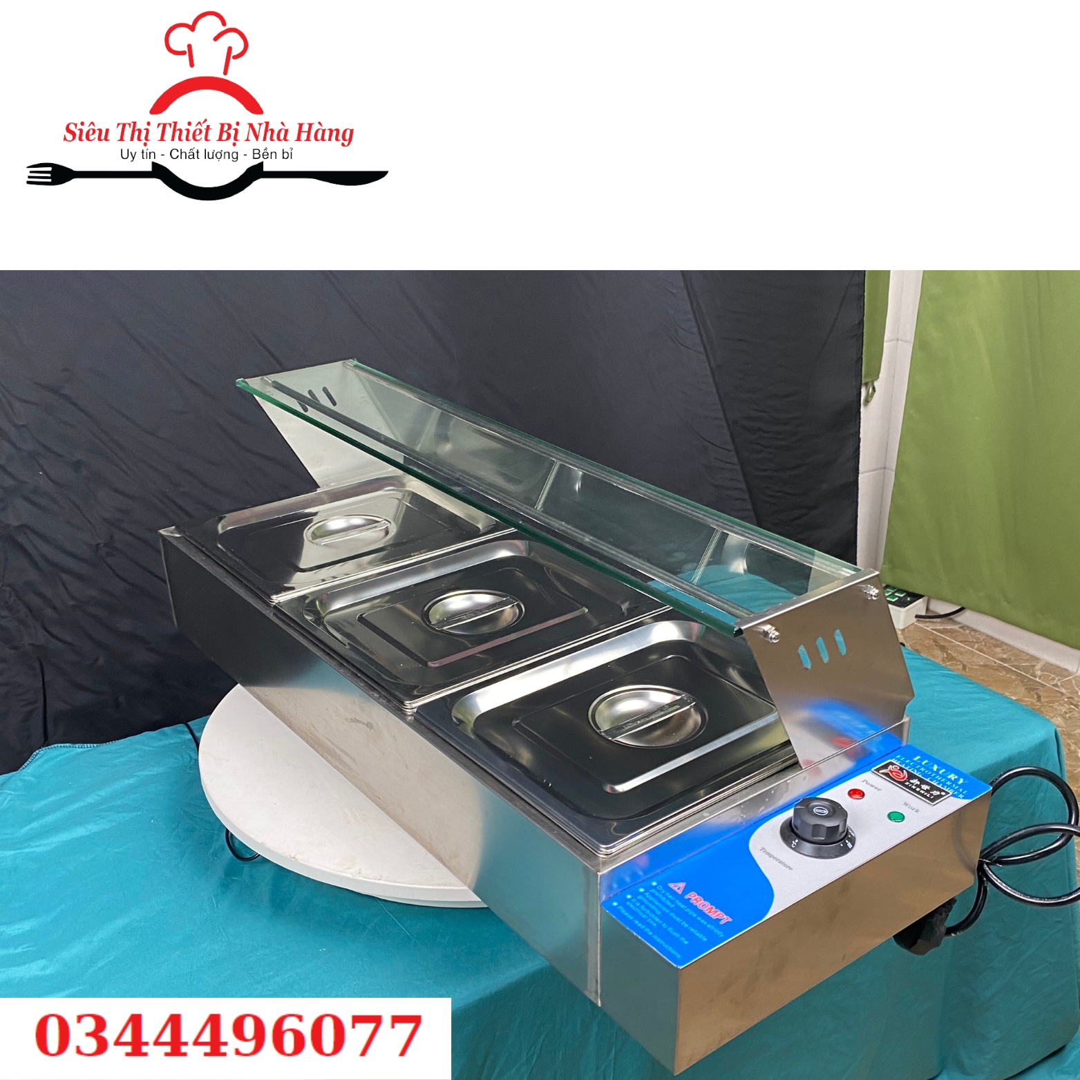 Tủ giữ nóng thức ăn 3 khay- tủ hâm nóng cách thủy đồ ăn