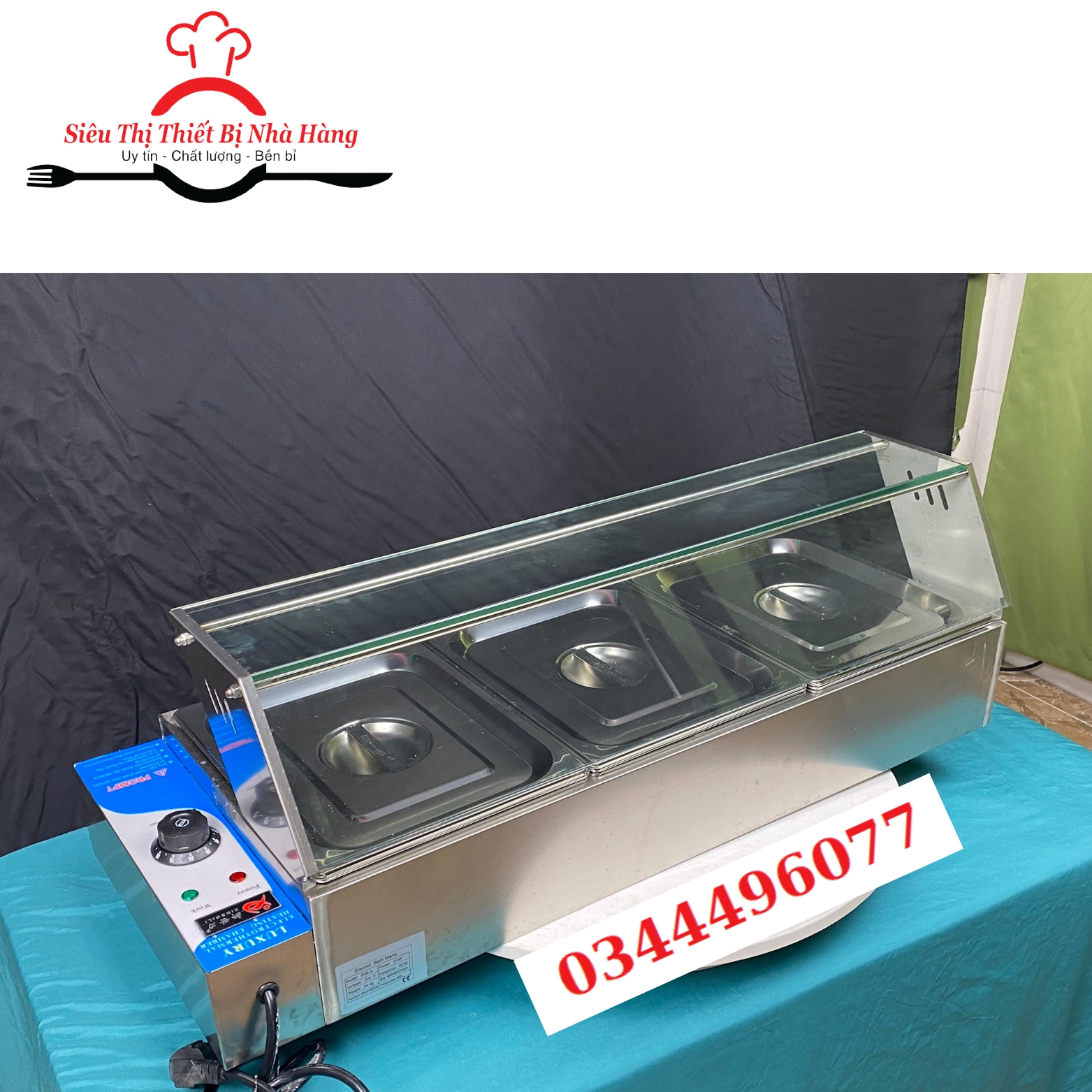 Tủ giữ nóng thức ăn 3 khay- tủ hâm nóng cách thủy đồ ăn