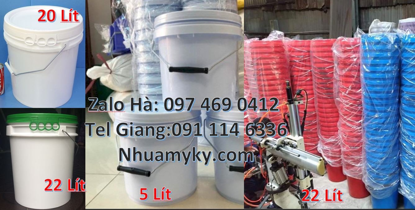 xô nhựa 22l đựng sơn,thùng đựng sơn 19l màu trắng,xô nhựa 20l giá rẻ
