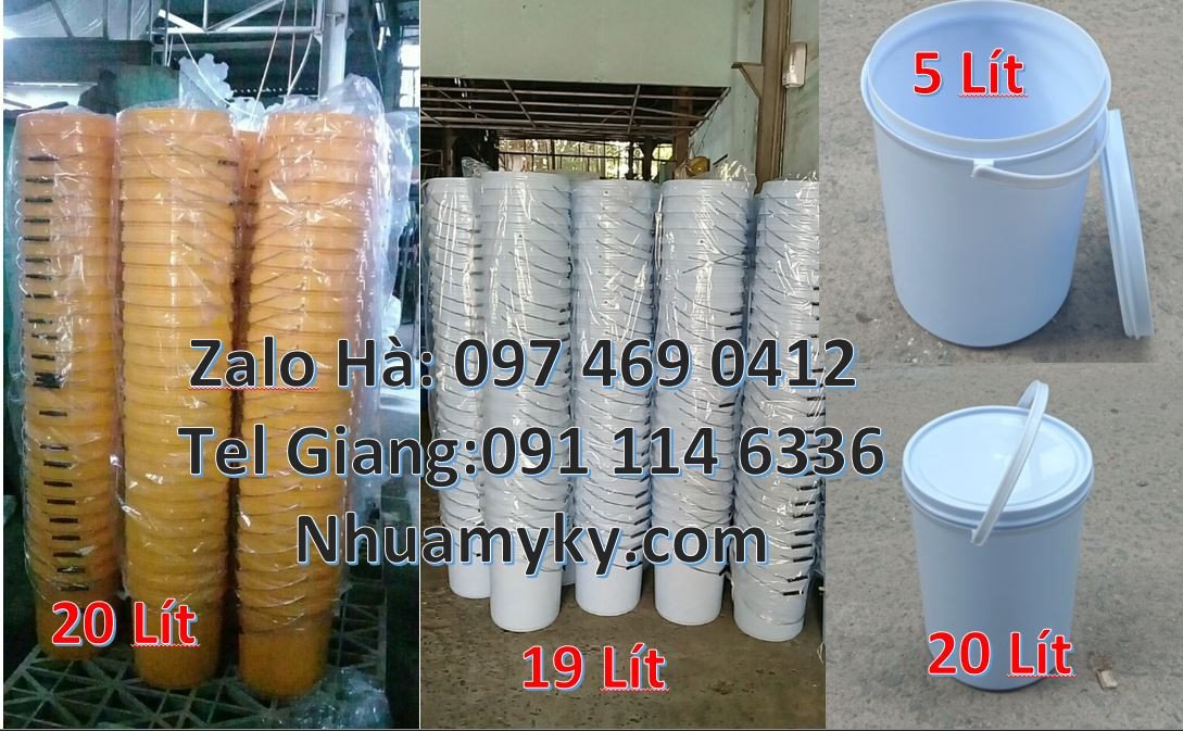 xô nhựa 22l đựng sơn,thùng đựng sơn 19l màu trắng,xô nhựa 20l giá rẻ