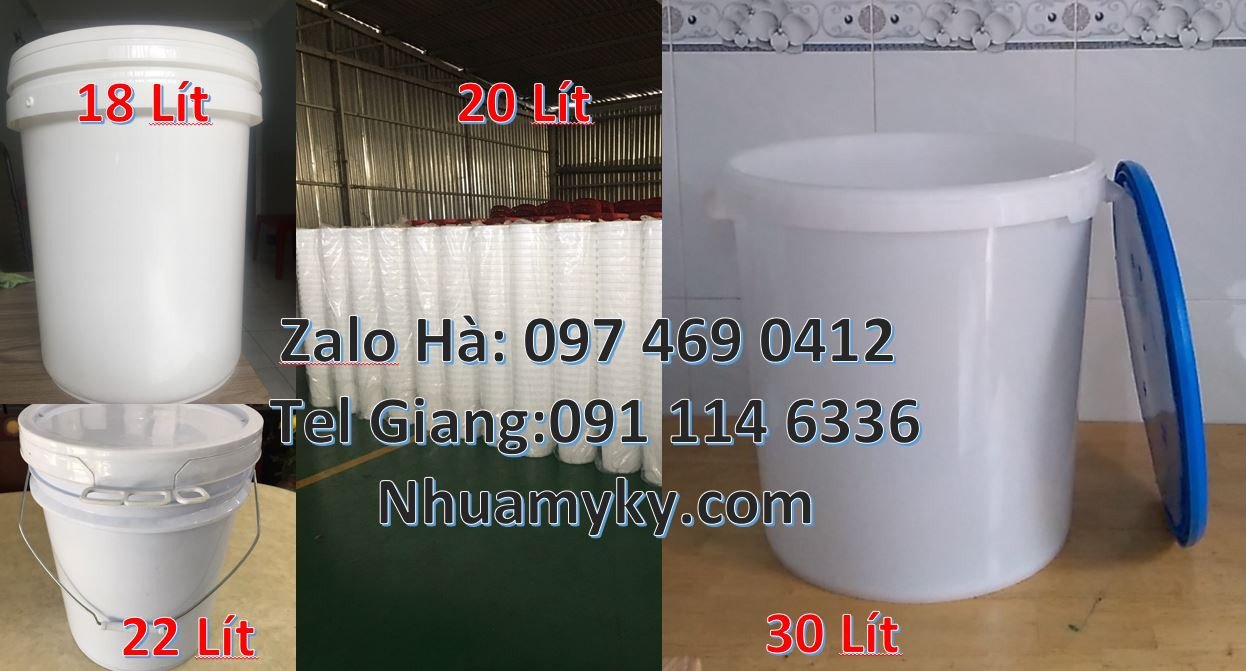 xô nhựa 22l đựng sơn,thùng đựng sơn 19l màu trắng,xô nhựa 20l giá rẻ