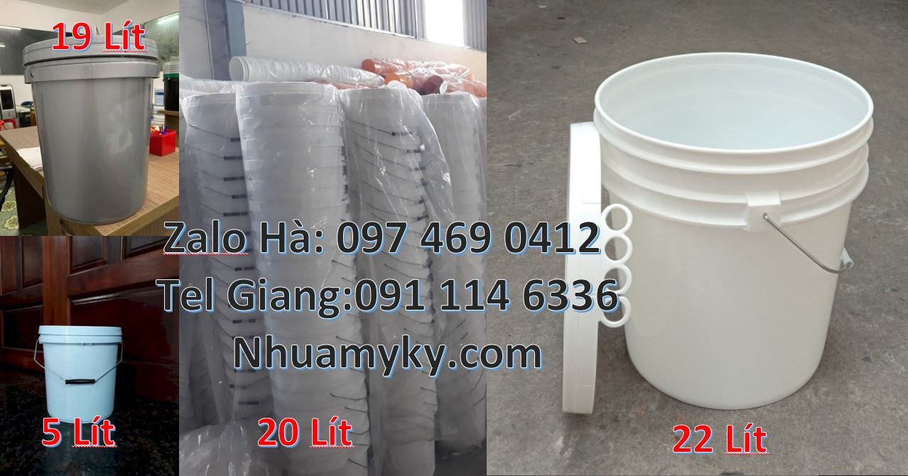 xô nhựa 22l đựng sơn,thùng đựng sơn 19l màu trắng,xô nhựa 20l giá rẻ