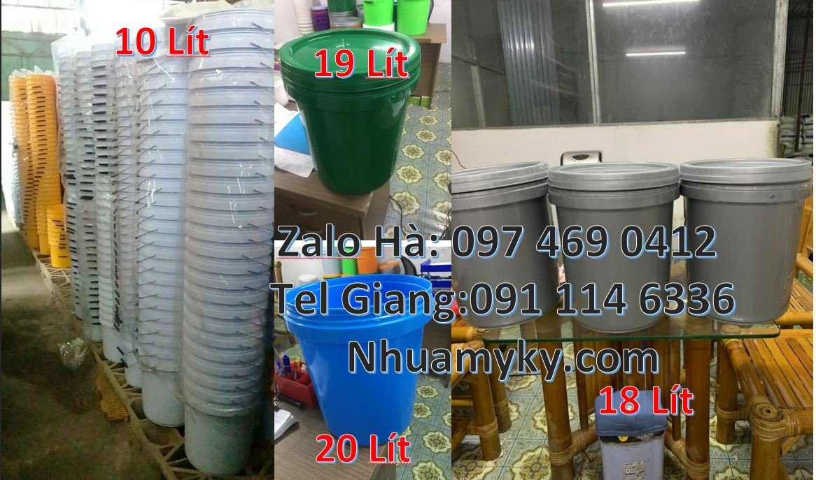 xô nhựa 22l đựng sơn,thùng đựng sơn 19l màu trắng,xô nhựa 20l giá rẻ