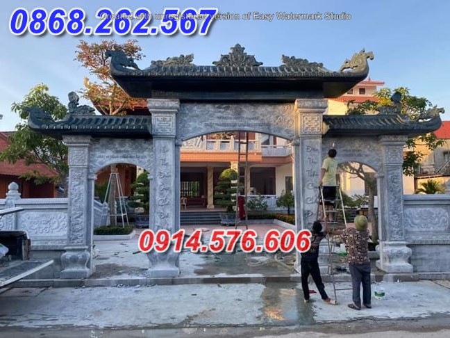 22+ mẫu cổng nhà mồ dòng tộc đá xanh đẹp bán tấy ninh