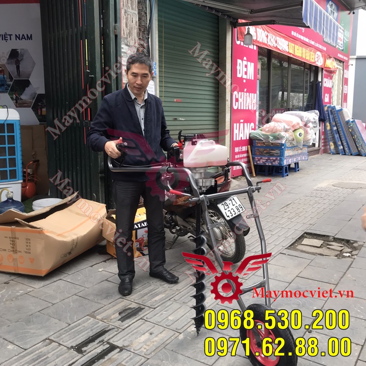 Máy khoan đất có bánh xe đẩy giá rẻ kèm mũi khoan 150 cực hot
