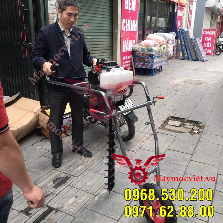 Máy khoan đất có bánh xe đẩy giá rẻ kèm mũi khoan 150 cực hot