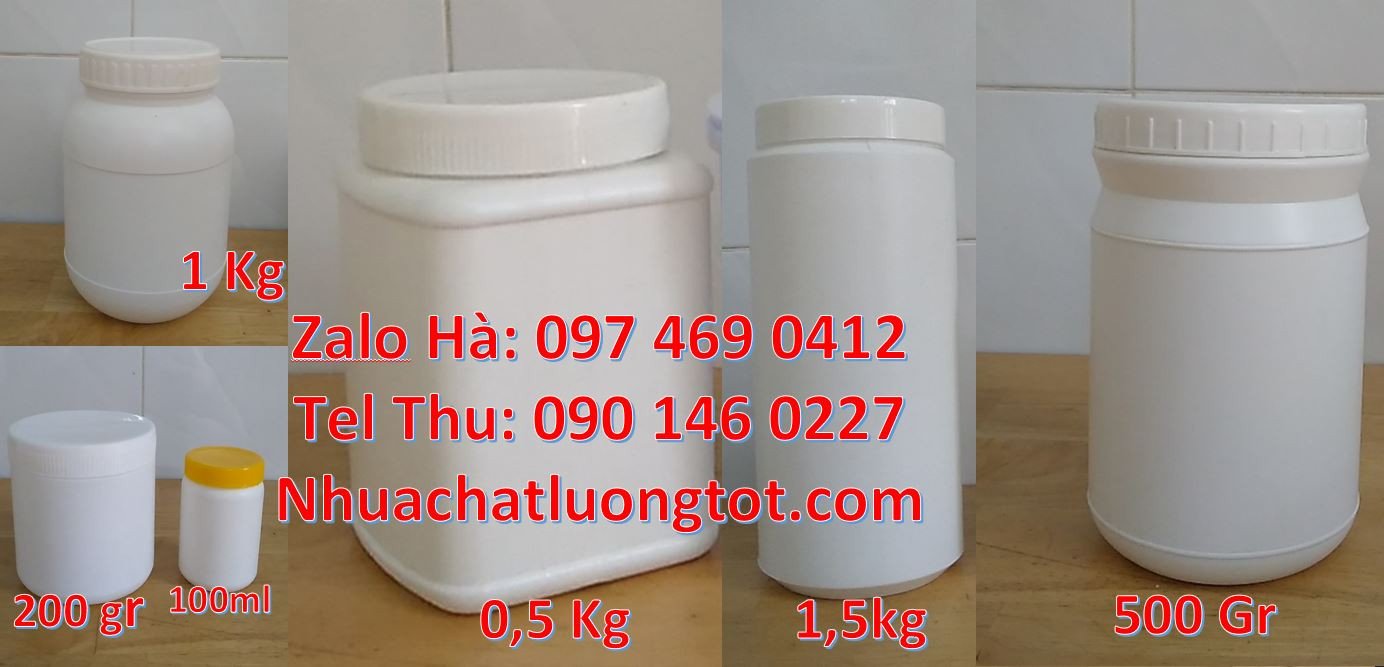 hũ nhựa 0.5kg đựng mực rim,hũ nhựa 1.5kg đựng mỹ phẩm,hũ nhựa trắng rẻ