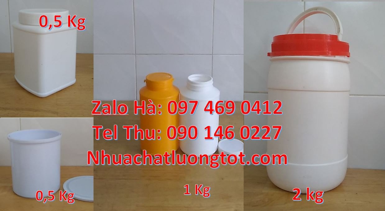 hũ nhựa 0.5kg đựng mực rim,hũ nhựa 1.5kg đựng mỹ phẩm,hũ nhựa trắng rẻ