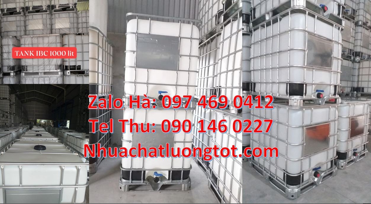 bồn nhựa vuông trắng,thùng ibc 1000l đựng hóa chất,tank nhựa trắng 100