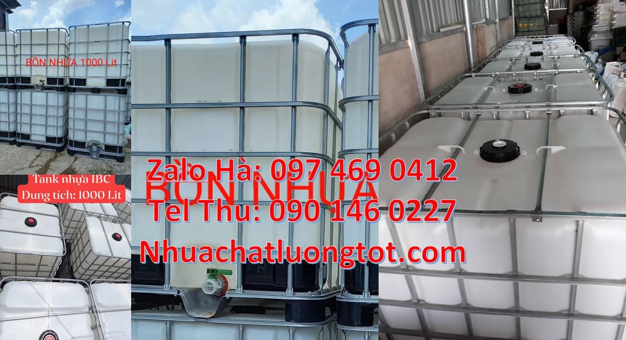 bồn nhựa vuông trắng,thùng ibc 1000l đựng hóa chất,tank nhựa trắng 100