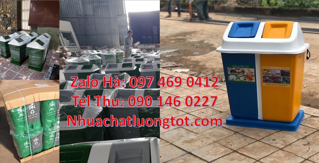 thùng rác 2 ngăn nắp đậy,thùng rác 3 ngăn đạp chân phân loại rác giá r