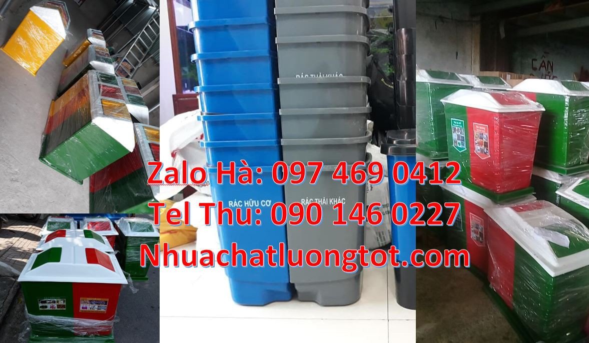 thùng rác 2 ngăn nắp đậy,thùng rác 3 ngăn đạp chân phân loại rác giá r