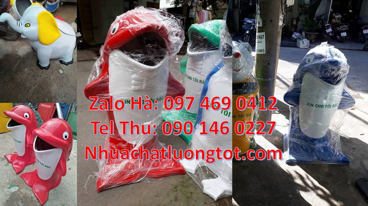 thùng rác hình con thú,thùng rác chim cánh cụt,thùng rác hình con chuo