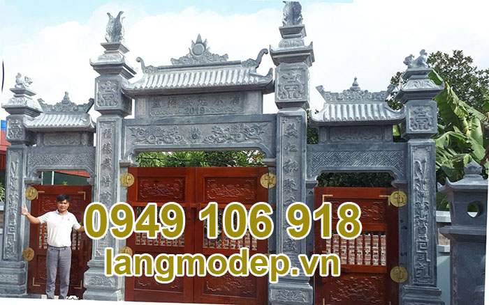 Mẫu cổng đá khu lăng mộ đẹp 2023