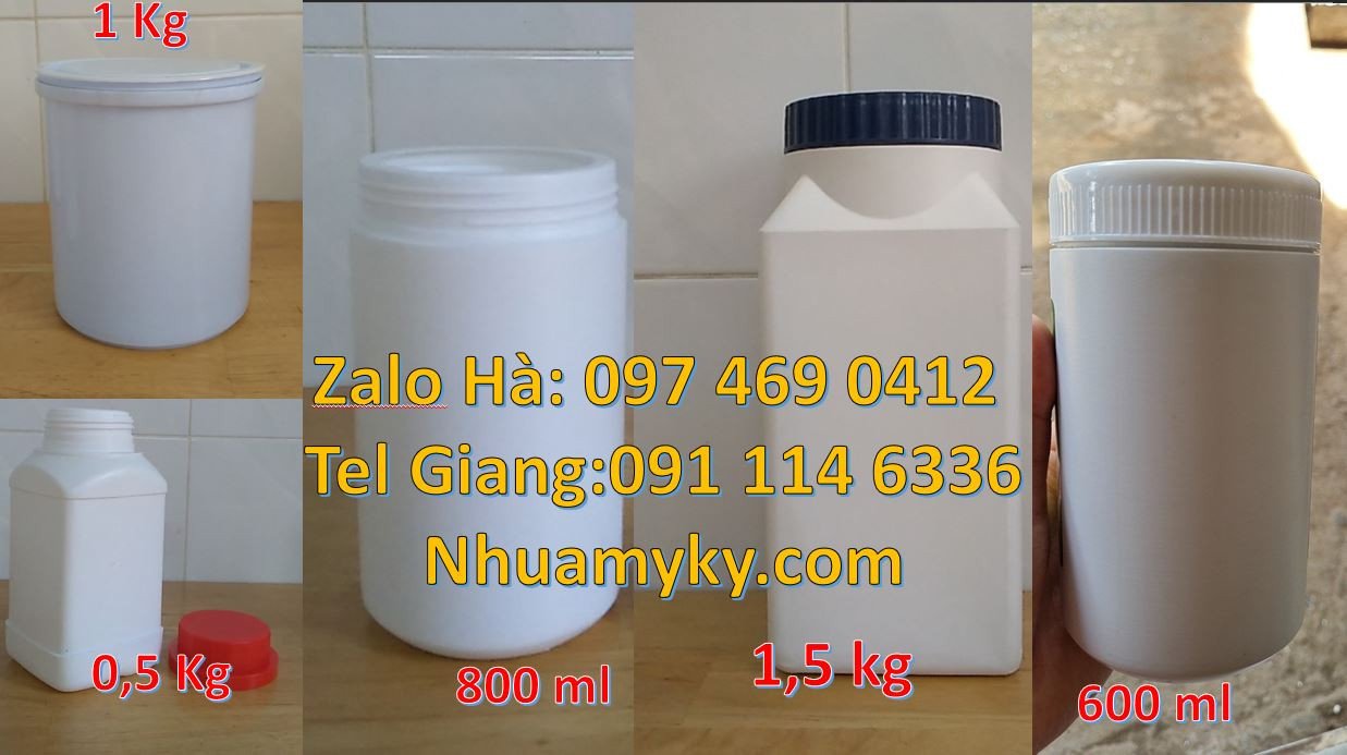 hũ nhựa 1kg đựng mứt,hũ nhựa 800ml đựng hóa chất,hũ nhựa 600ml đựng n