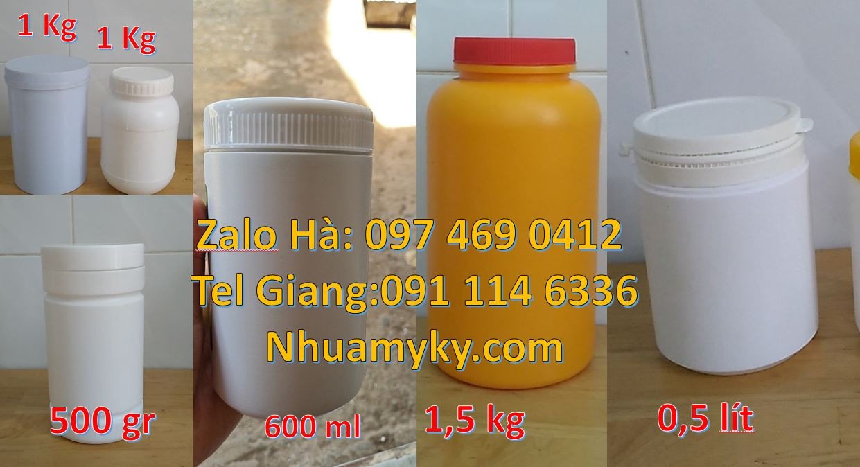 hũ nhựa 1kg đựng mứt,hũ nhựa 800ml đựng hóa chất,hũ nhựa 600ml đựng n