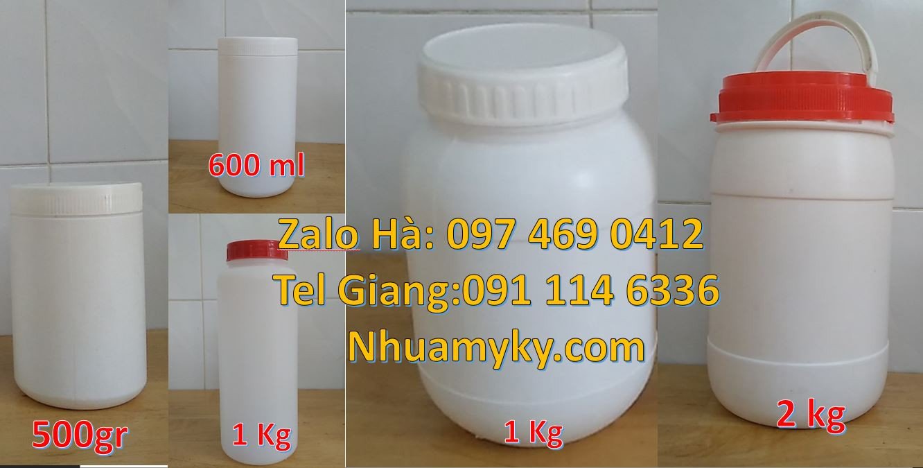 hũ nhựa 1kg đựng mứt,hũ nhựa 800ml đựng hóa chất,hũ nhựa 600ml đựng n