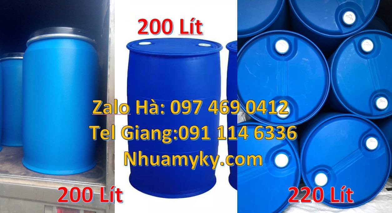 thùng phuy nhựa 150l màu xanh,thùng phuy 220l chất lượng cao,thùng phu