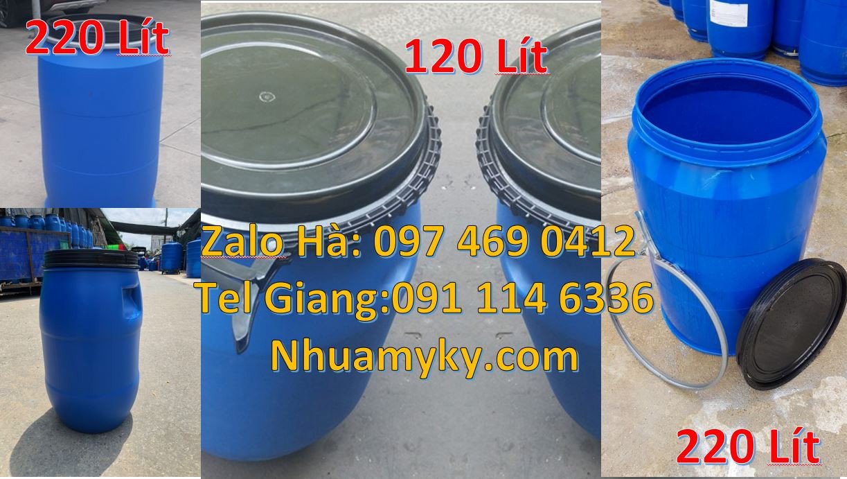thùng phuy nhựa 150l màu xanh,thùng phuy 220l chất lượng cao,thùng phu