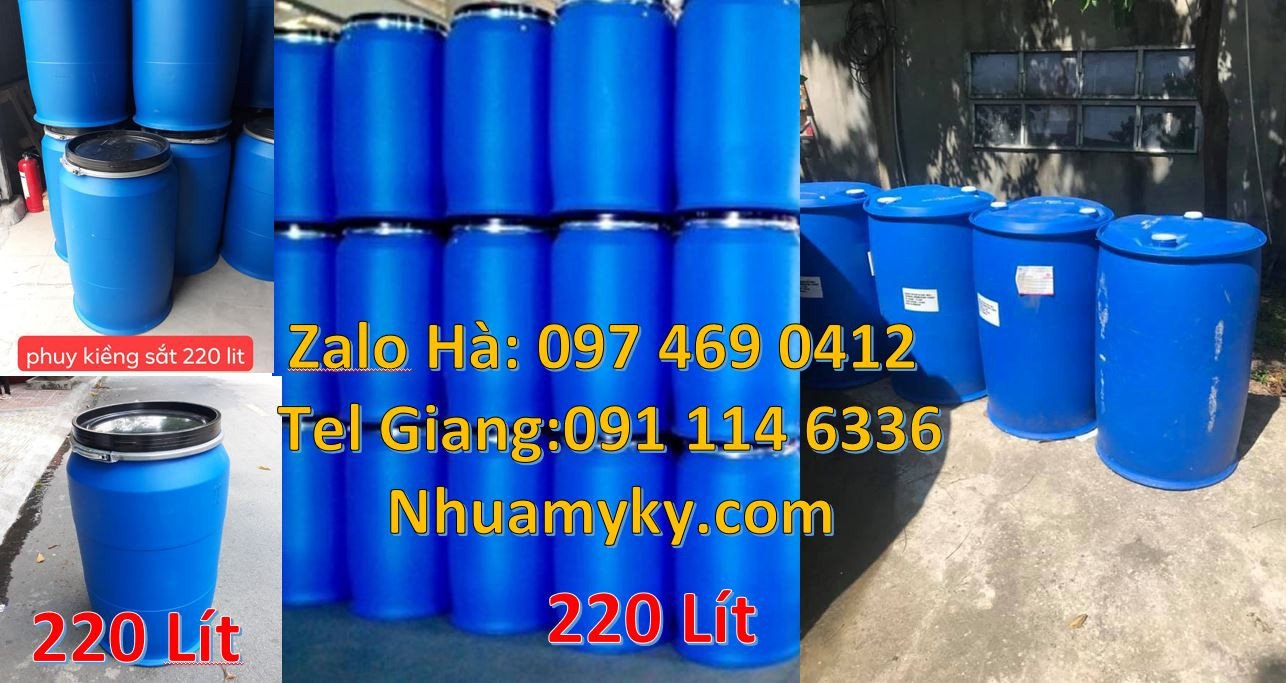 thùng phuy nhựa 150l màu xanh,thùng phuy 220l chất lượng cao,thùng phu