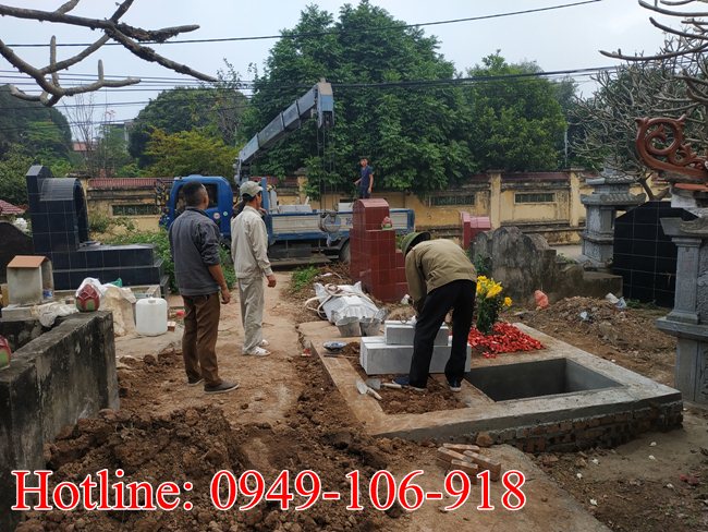 Mẫu mộ đôi cho ông bà bố mẹ bằng đá tại Hà Nội 2023