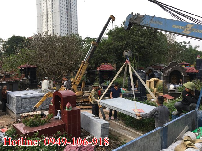 Mẫu mộ đôi cho ông bà bố mẹ bằng đá tại Hà Nội 2023