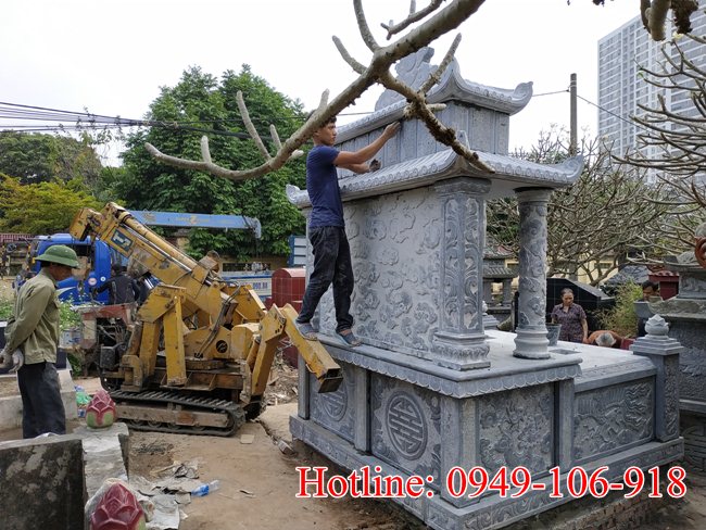 Mẫu mộ đôi cho ông bà bố mẹ bằng đá tại Hà Nội 2023