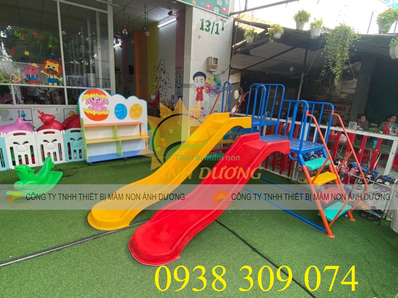 Cầu trượt trẻ em hai lứa tuổi- cầu trượt máng đôi