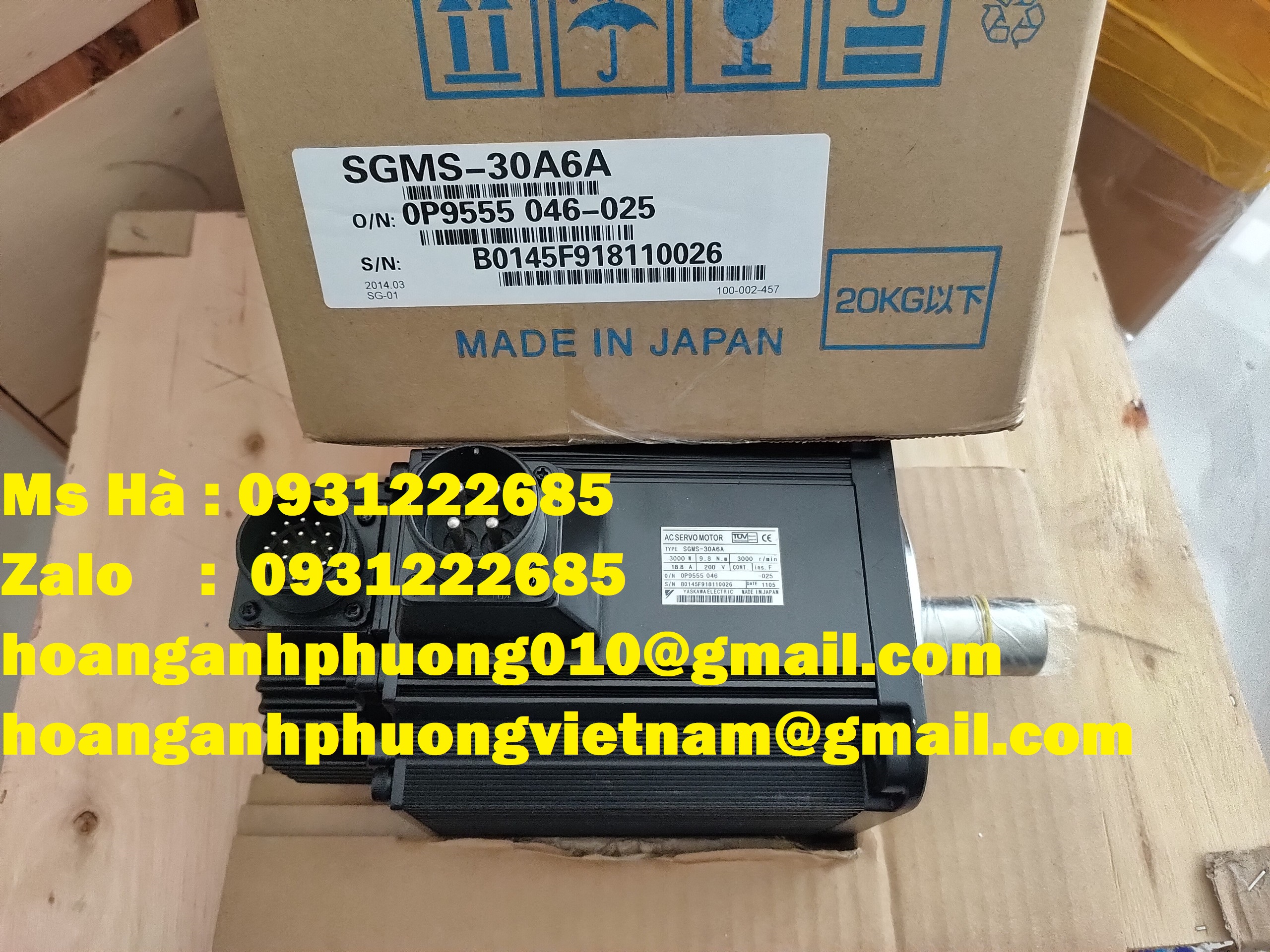Servo motor SGMS-30A6A yaskawa hàng nhập khẩu, giá rẻ toàn quốc