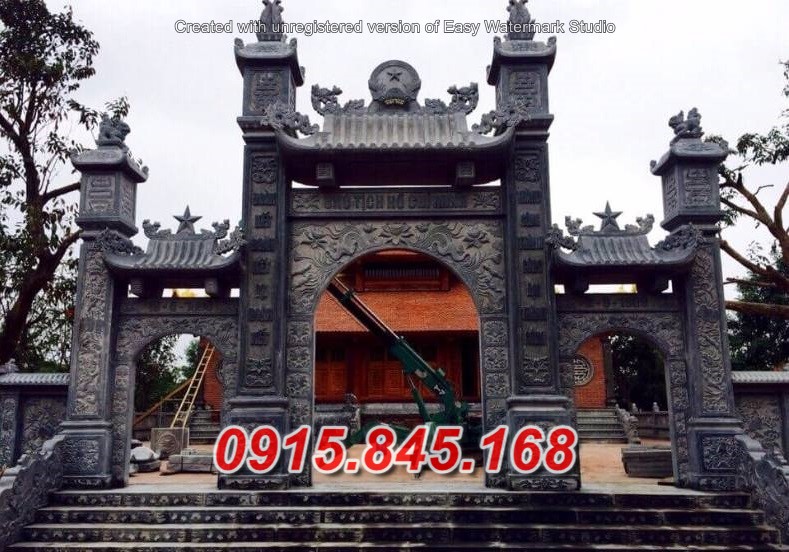 80 mẫu cổng đền chùa bằng đá đpẹ bán cà mau