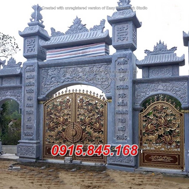 80 mẫu cổng đền chùa bằng đá đpẹ bán cà mau