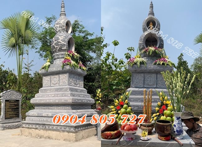 Xây mộ tháp đá để tro cốt hài cốt năm 2023