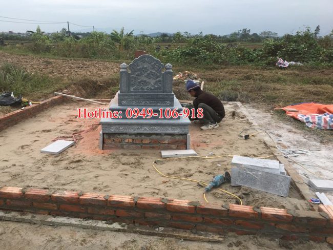 Xây mộ tam cấp đẹp bằng đá tại Hà Nội.