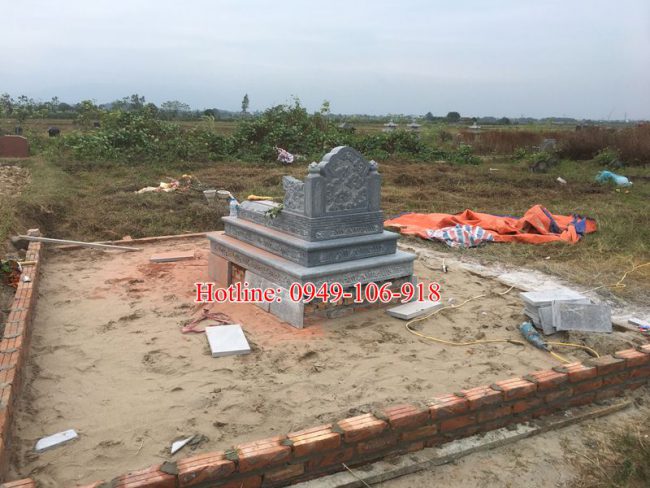 Xây mộ tam cấp đẹp bằng đá tại Hà Nội.