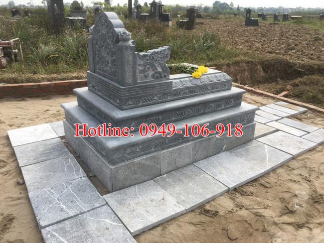 Xây mộ tam cấp đẹp bằng đá tại Hà Nội.