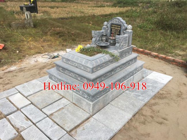 Xây mộ tam cấp đẹp bằng đá tại Hà Nội.