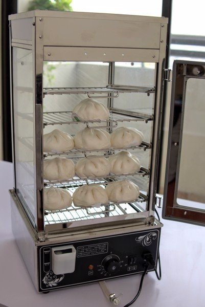 Tủ hấp nóng bánh bao 5 tầng - 2 lớp kính