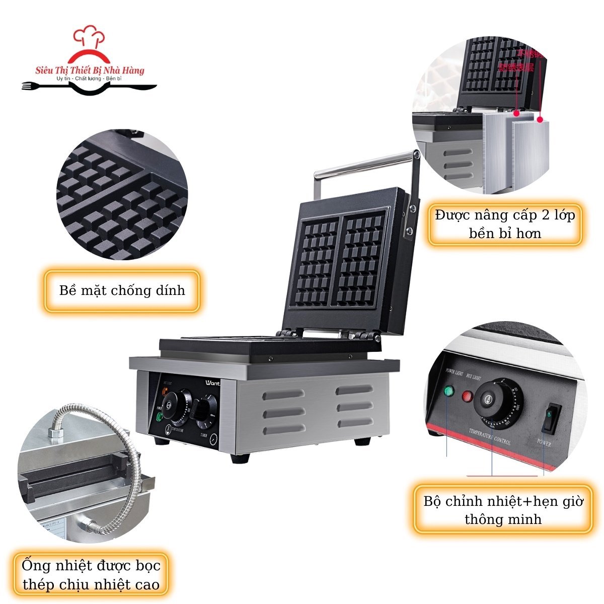 Máy làm bánh waffle dùng điện- máy làm bánh