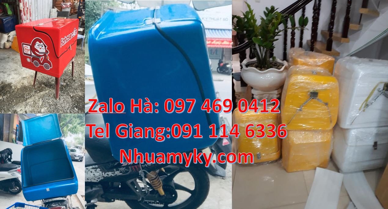 thùng giao hàng vận chuyển xe máy,thùng giao đồ ăn nhanh,thùng giao đồ