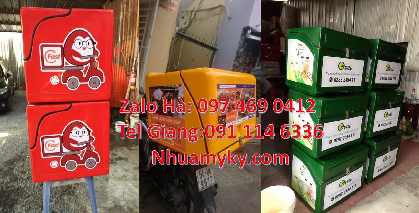 thùng giao hàng vận chuyển xe máy,thùng giao đồ ăn nhanh,thùng giao đồ