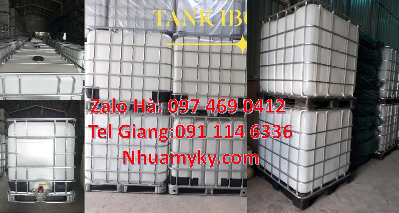 thùng nhựa ibc màu trắng khung thép,tank nhựa 1000l đựng hóa chất rẻ