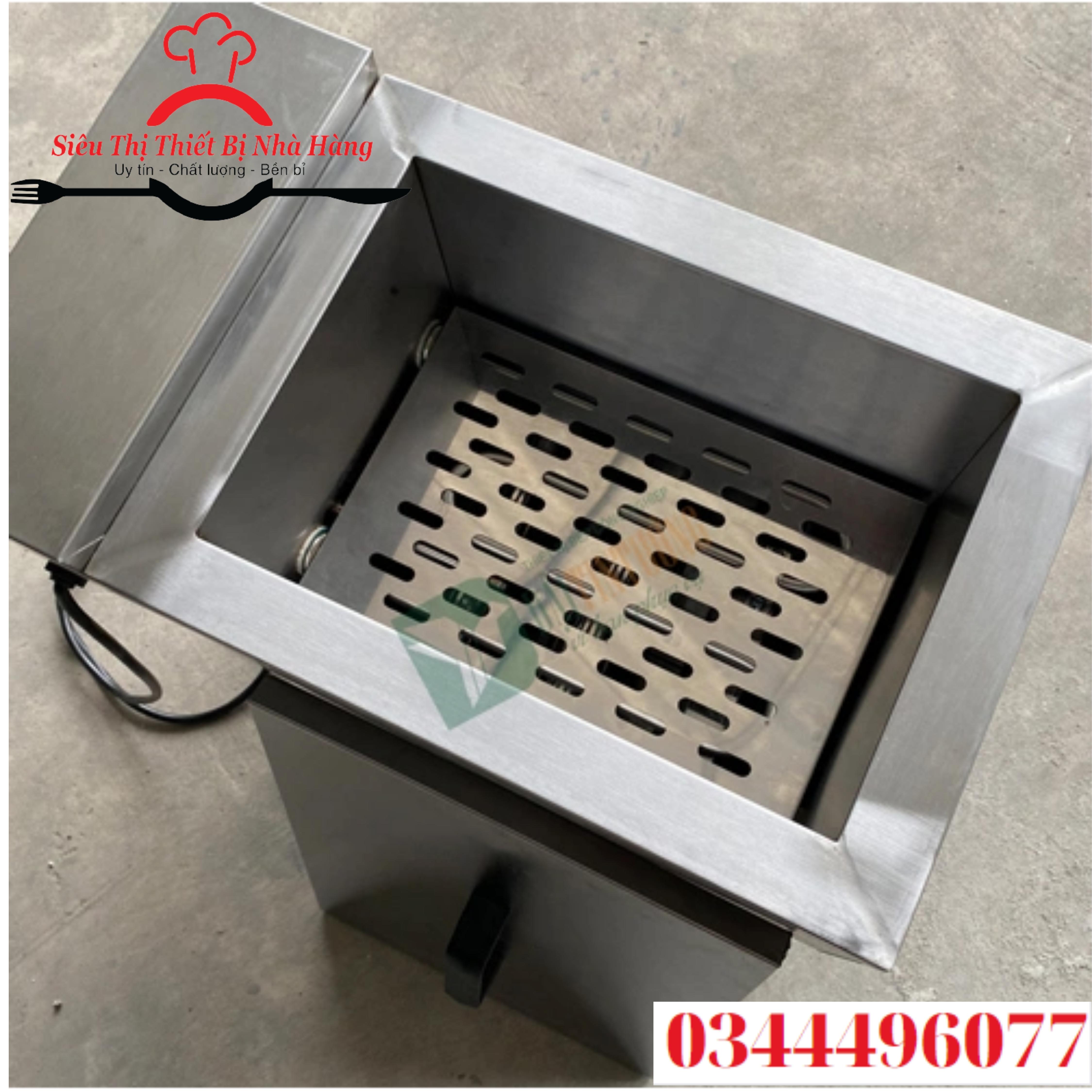 Bếp chiên tách dầu về sẵn full dung tích- bếp chiên tách dầu 10l