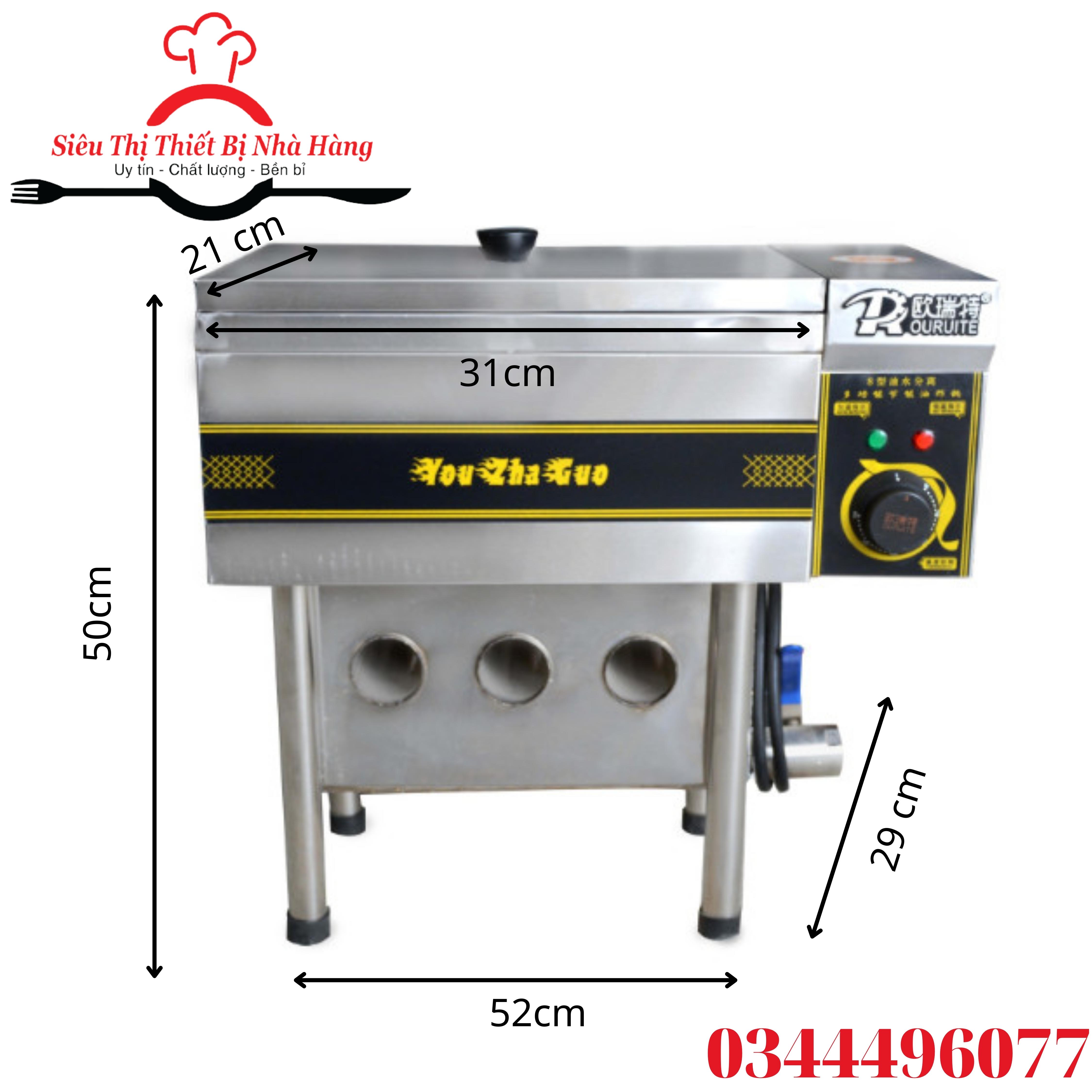 Bếp chiên tách dầu về sẵn full dung tích- bếp chiên tách dầu 10l