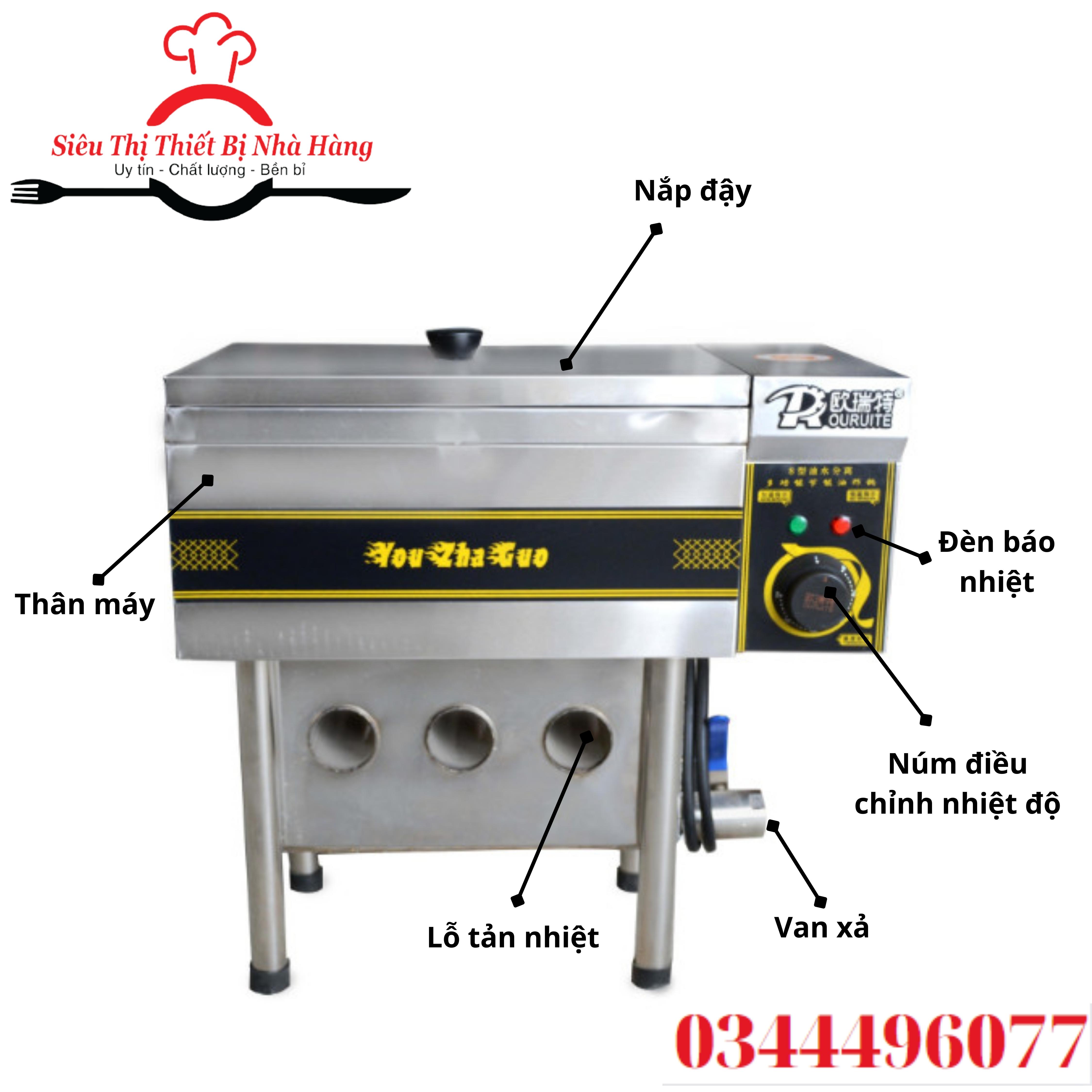 Bếp chiên tách dầu về sẵn full dung tích- bếp chiên tách dầu 10l