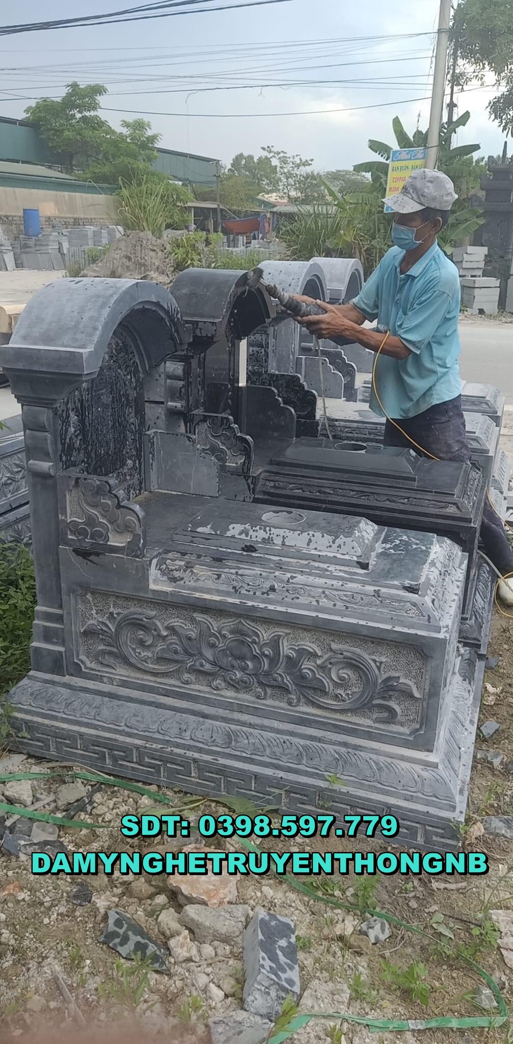 xây mộ đá tròn chuẩn phong thuỷ tại hưng yên 2023