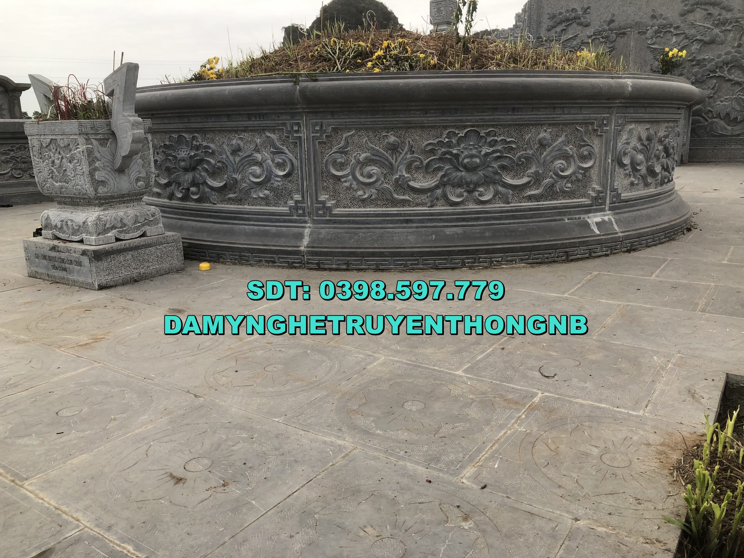 xây mộ đá tròn chuẩn phong thuỷ tại hưng yên 2023