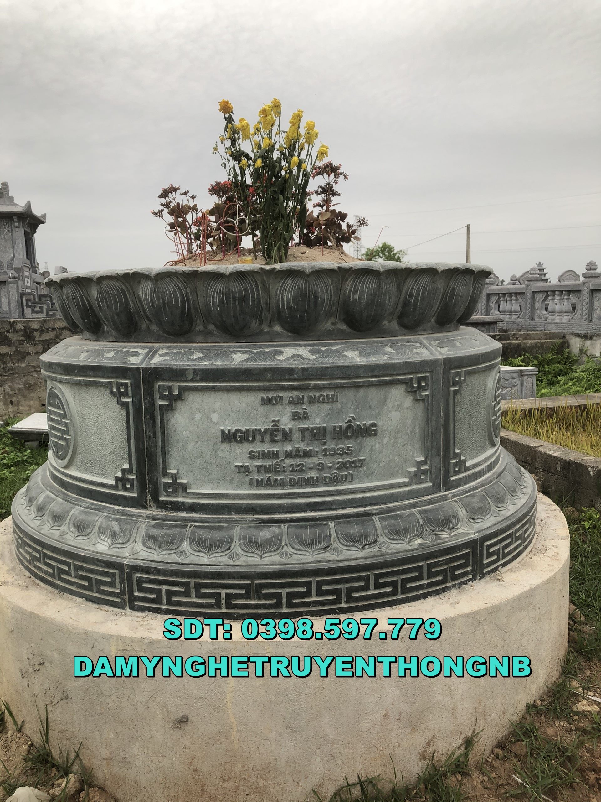 xây mộ đá tròn chuẩn phong thuỷ tại hưng yên 2023