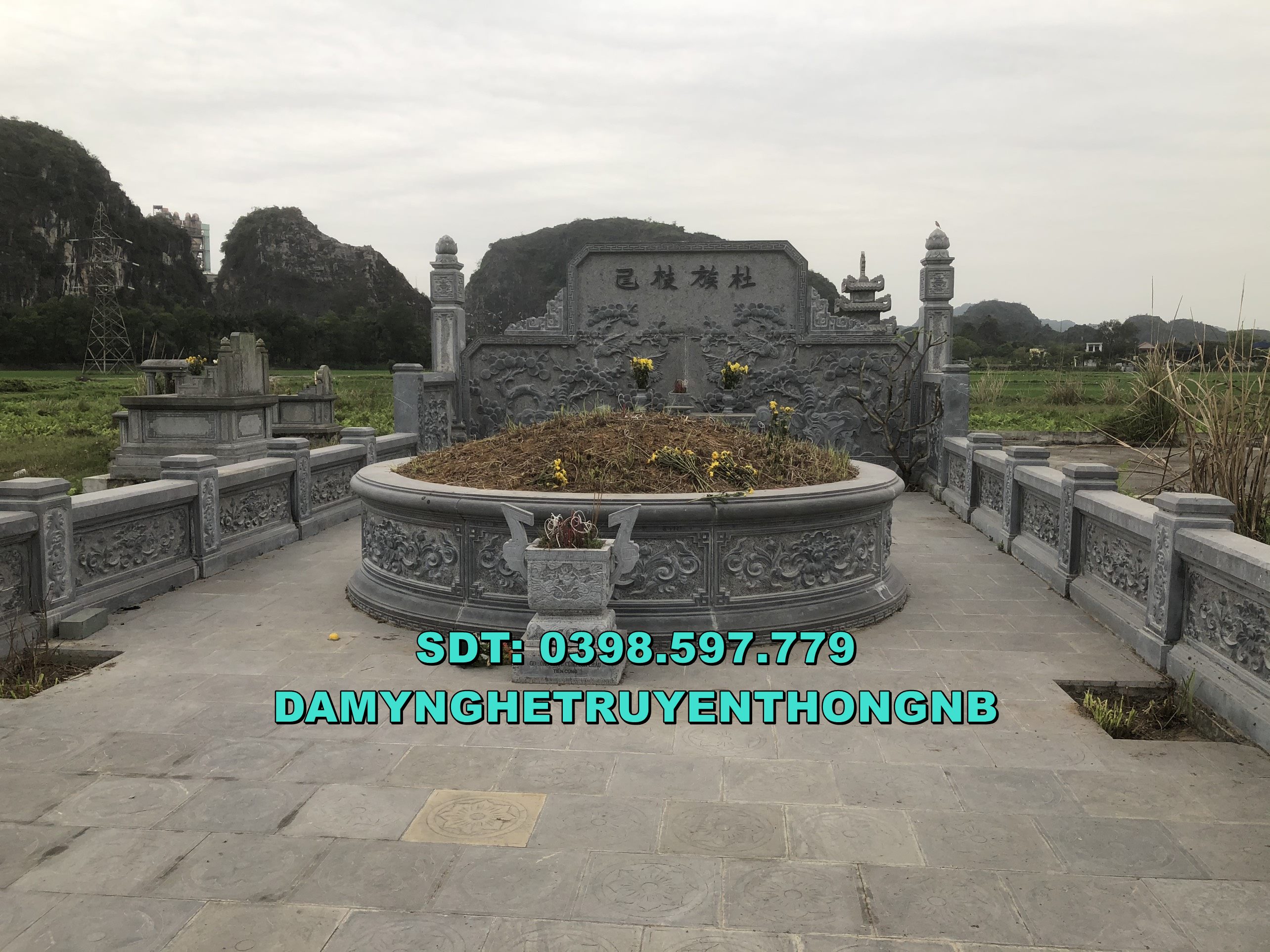 xây mộ đá tròn chuẩn phong thuỷ tại hưng yên 2023